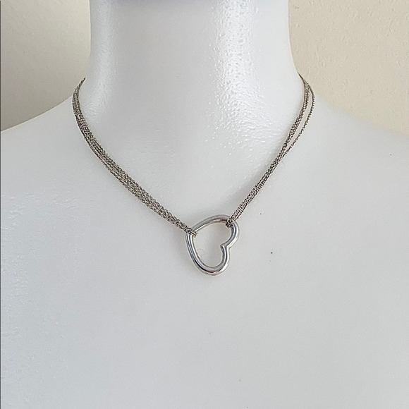 Floating heart sterling silver necklace - Picture 1 of 11
